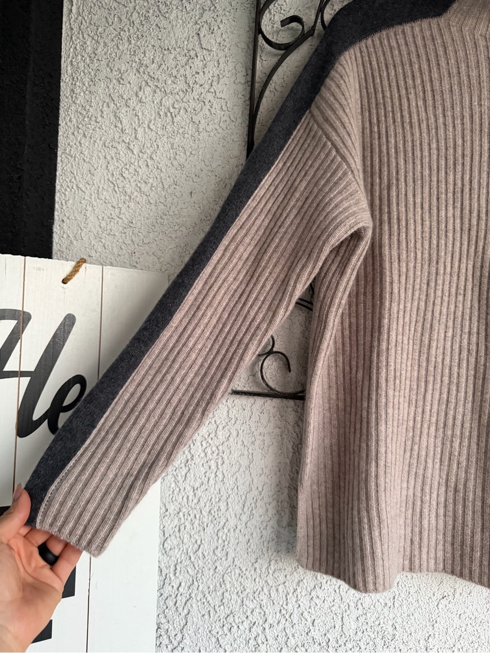 Garnet Hill Cashmere Retro Sweater Mock Neck Sweater - Picture 4 of 8